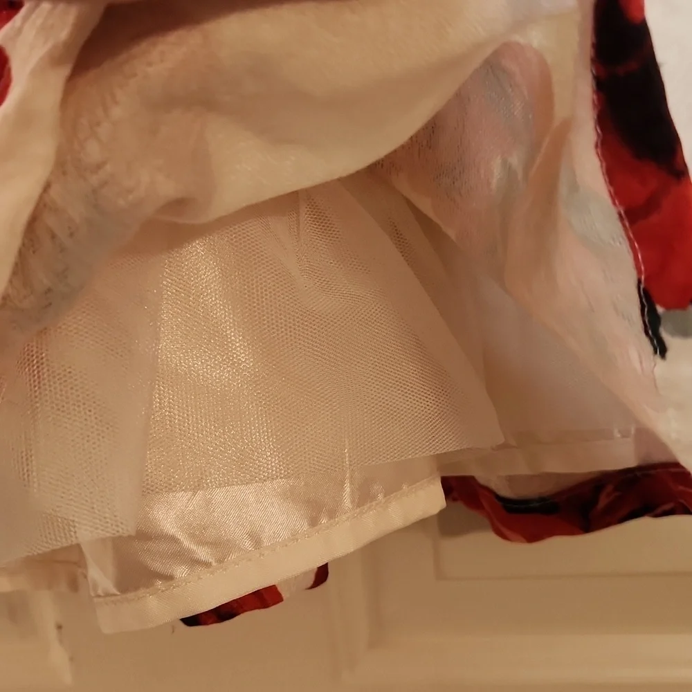 The Children's Place Cream Red Floral Dress Size 12-18M